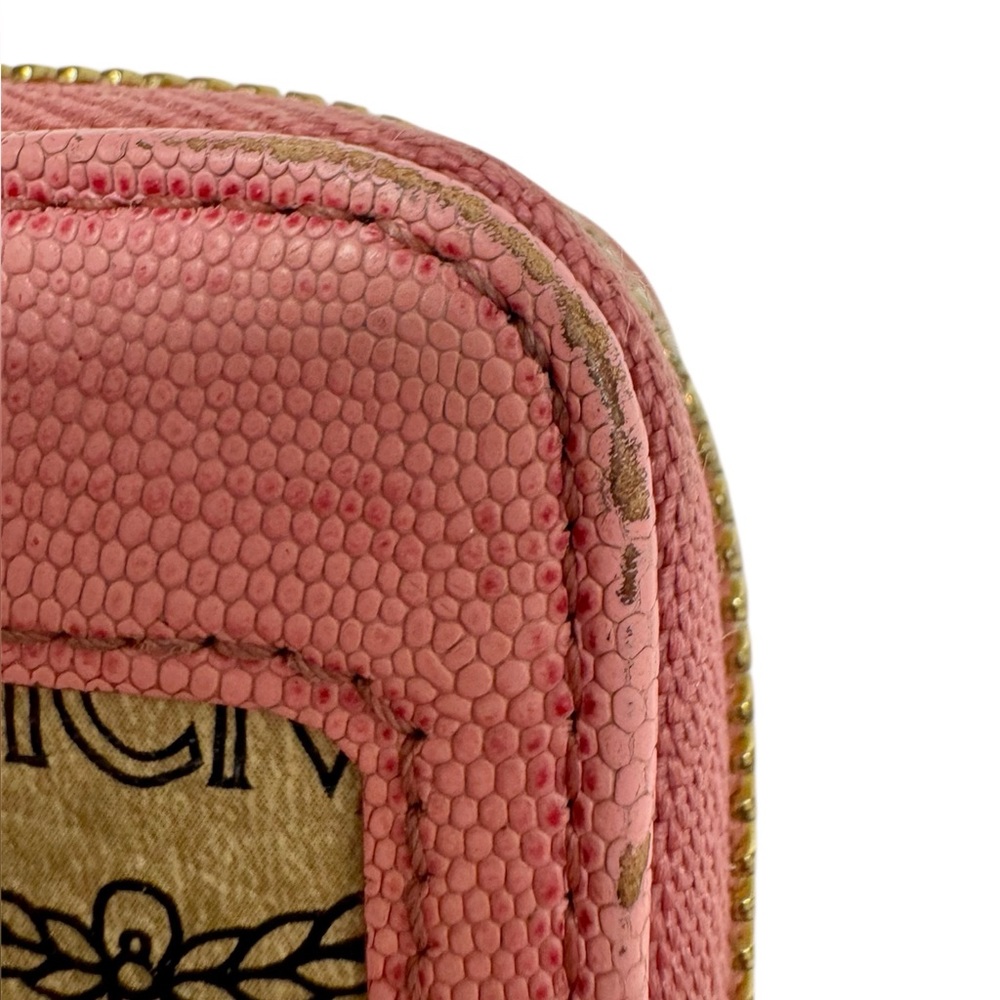 MCM Visetos Pink and Tan Zip Wallet - Picture 7 of 12